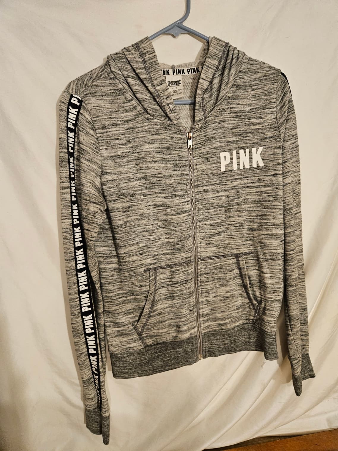 Victoria's Secret PINK Grey Zip-Up Hoodie Size M - Image 1