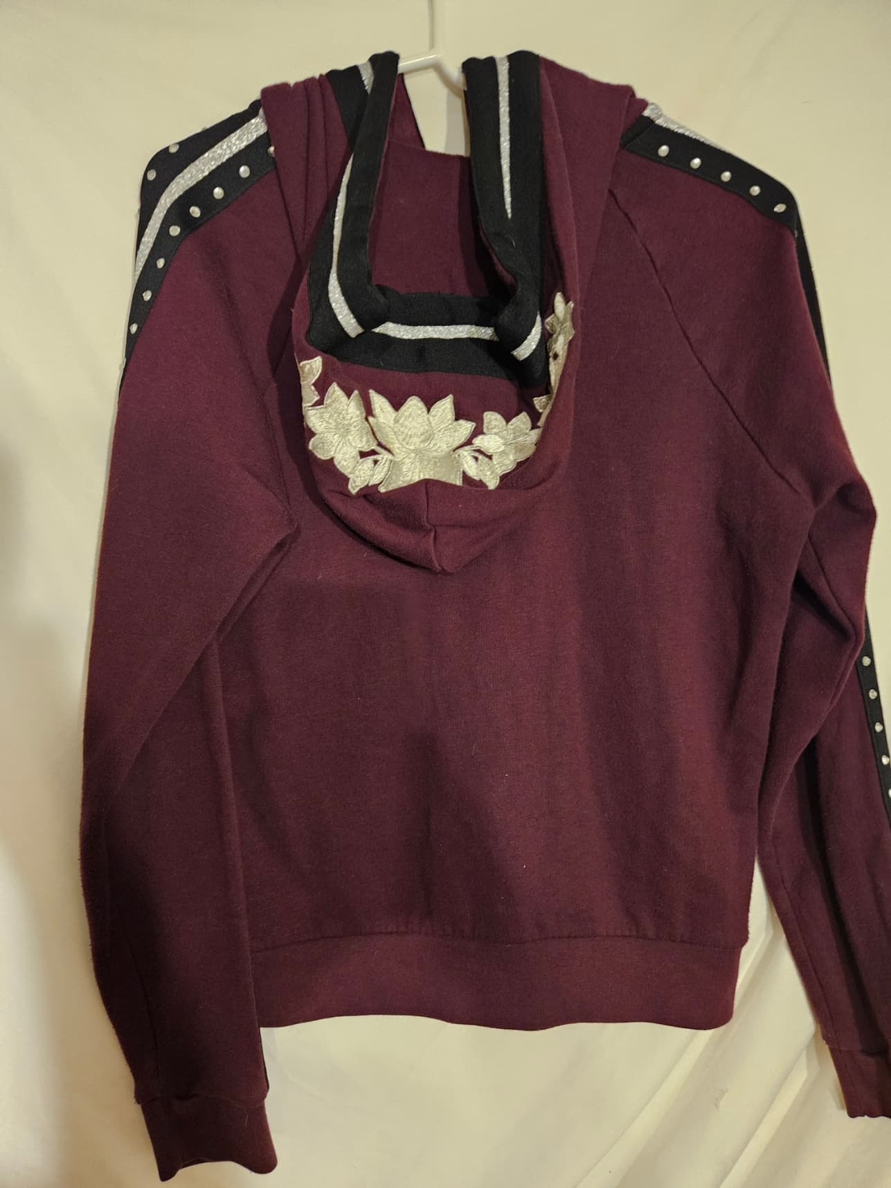 Pink Victoria's Secret Maroon Zip-Up Hoodie with Dog Logo - Thumbnail 4