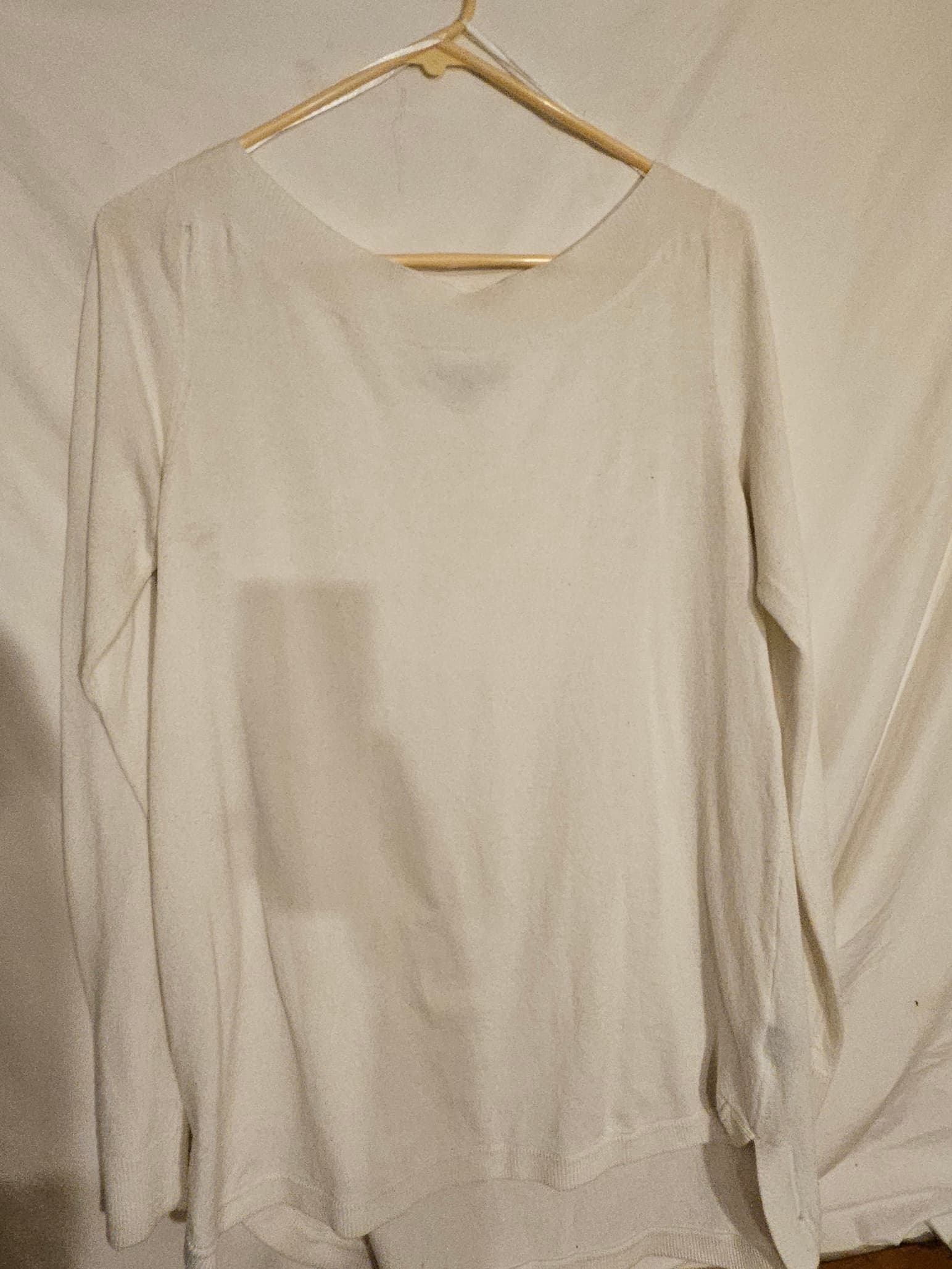 White Long Sleeve Knit Sweater - Image 1