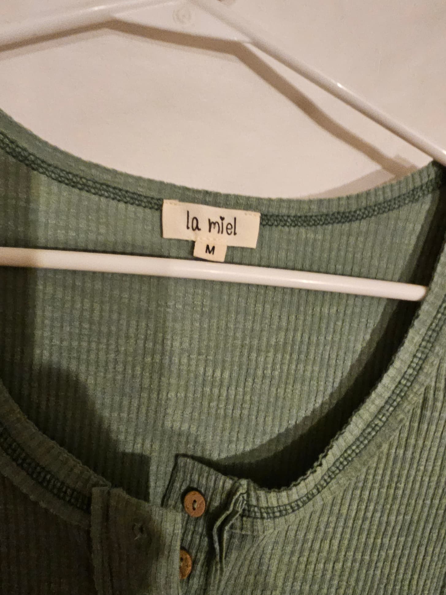 La Miel Green Ribbed Tank Top Size M - Thumbnail 2