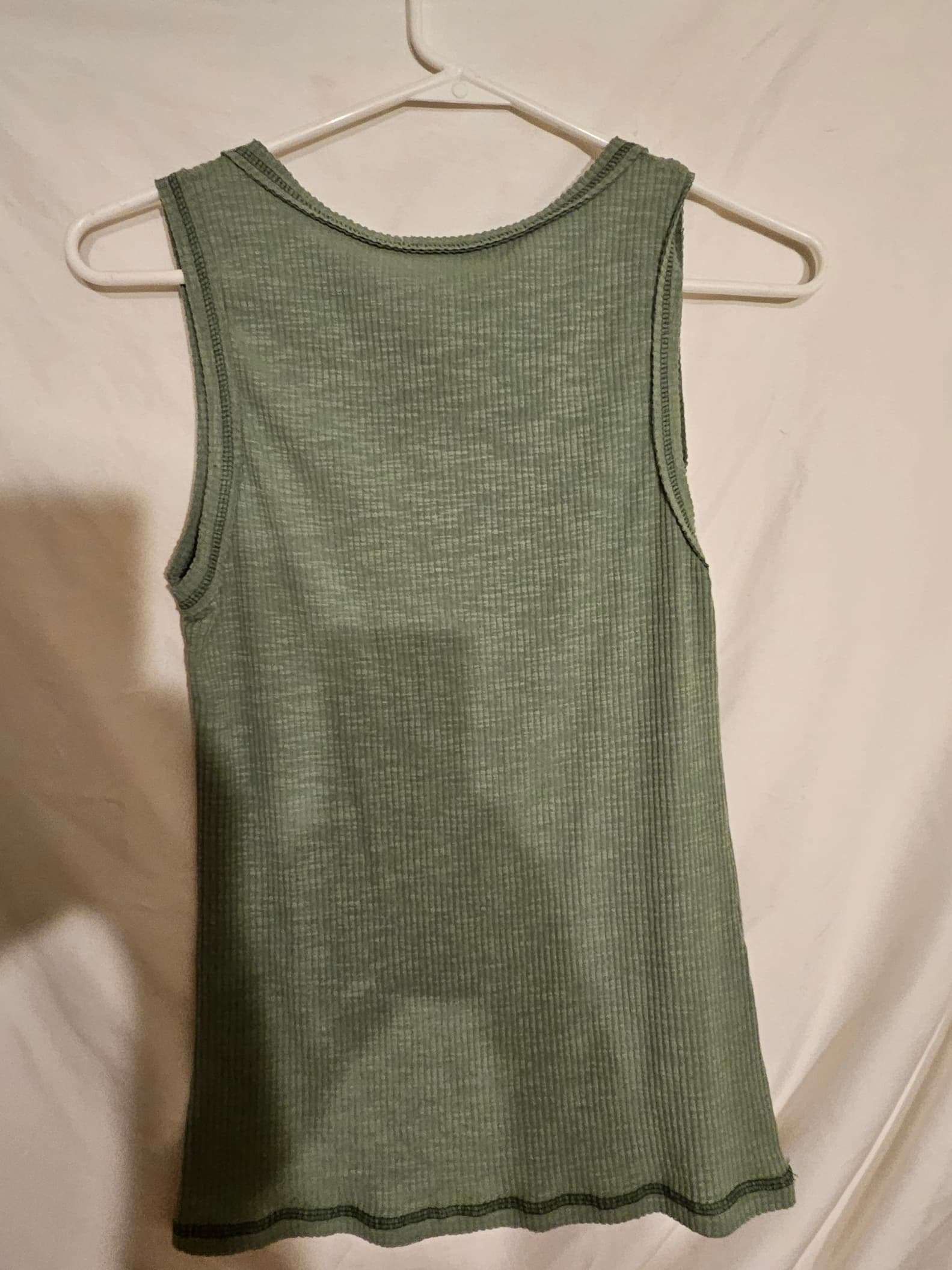 La Miel Green Ribbed Tank Top Size M - Thumbnail 3