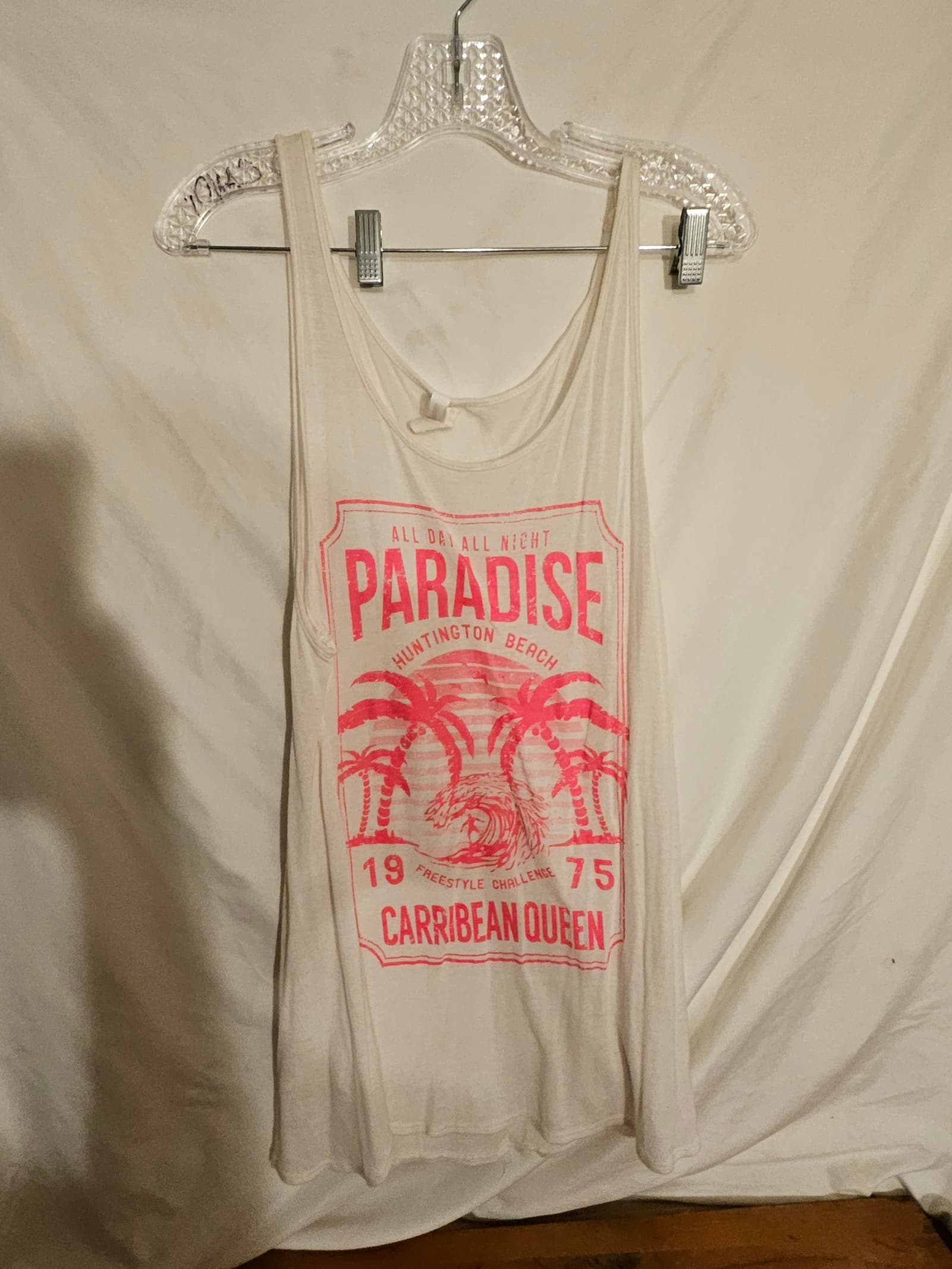 Paradise Graphic Tank Top with Pink Print - Image 1