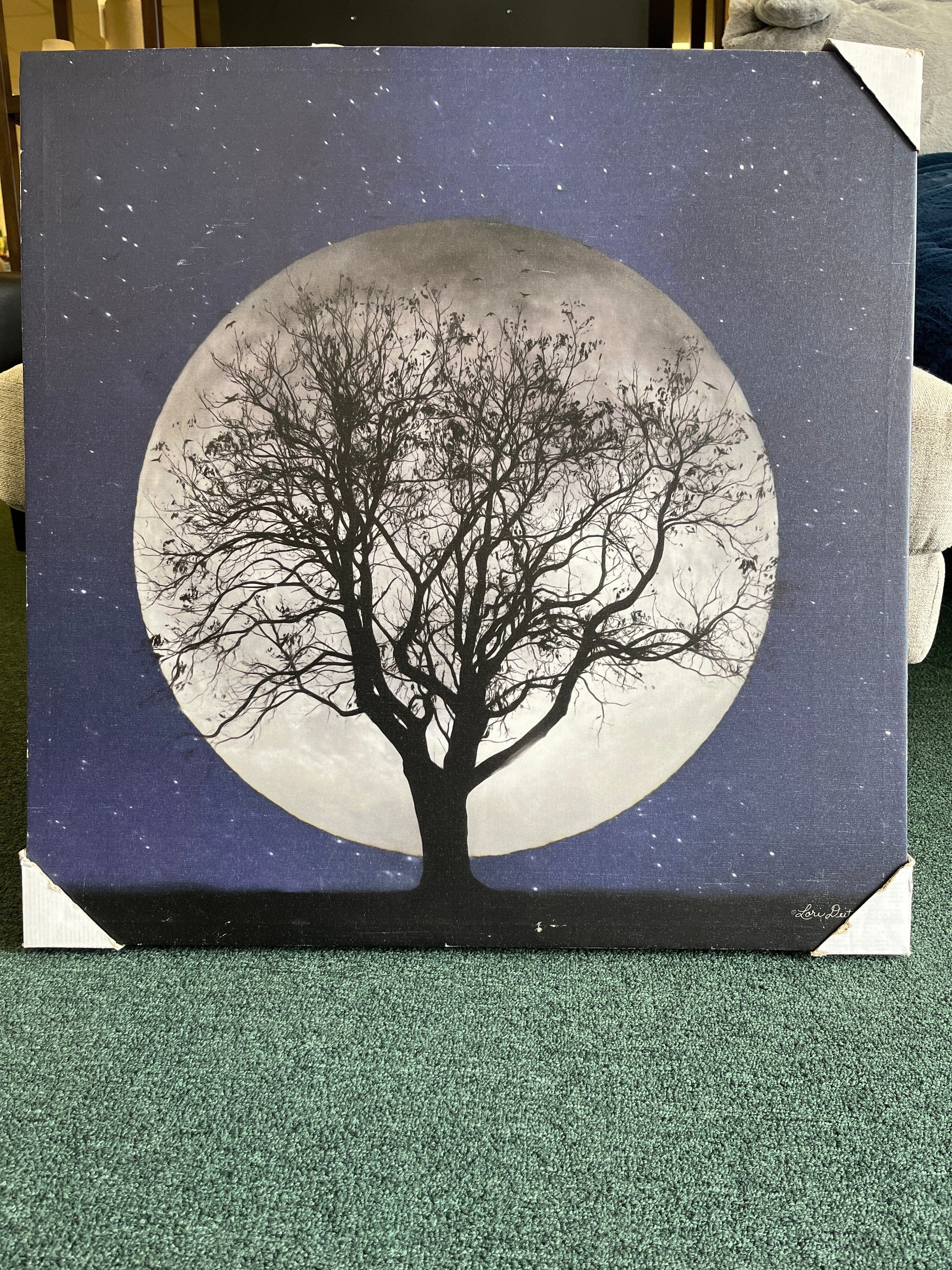 Epic Graffiti 'Full Moon' by Lori Deiter, Canvas Wall Art, 26"x26" - Image 1