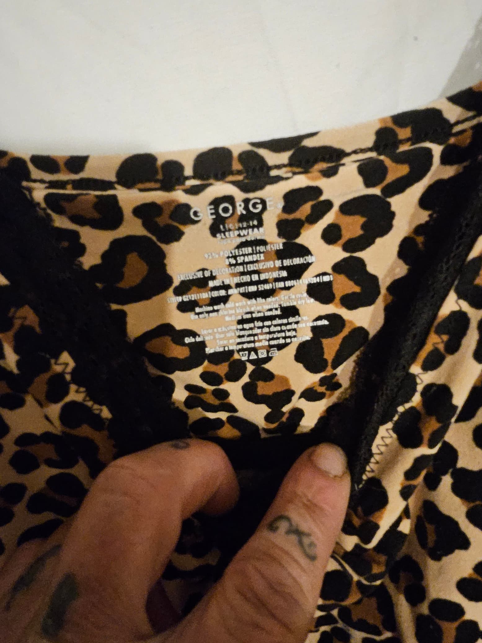 Leopard Print Slip Dress with Lace Trim - Thumbnail 2