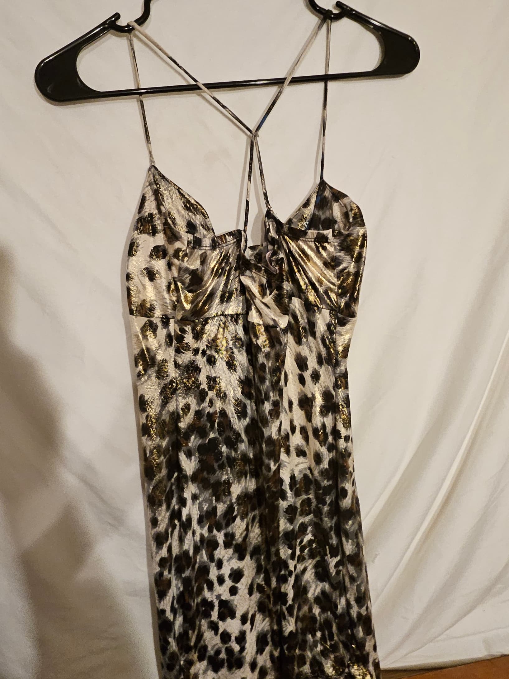 Leopard Print Spaghetti Strap Slip Dress - Thumbnail 3