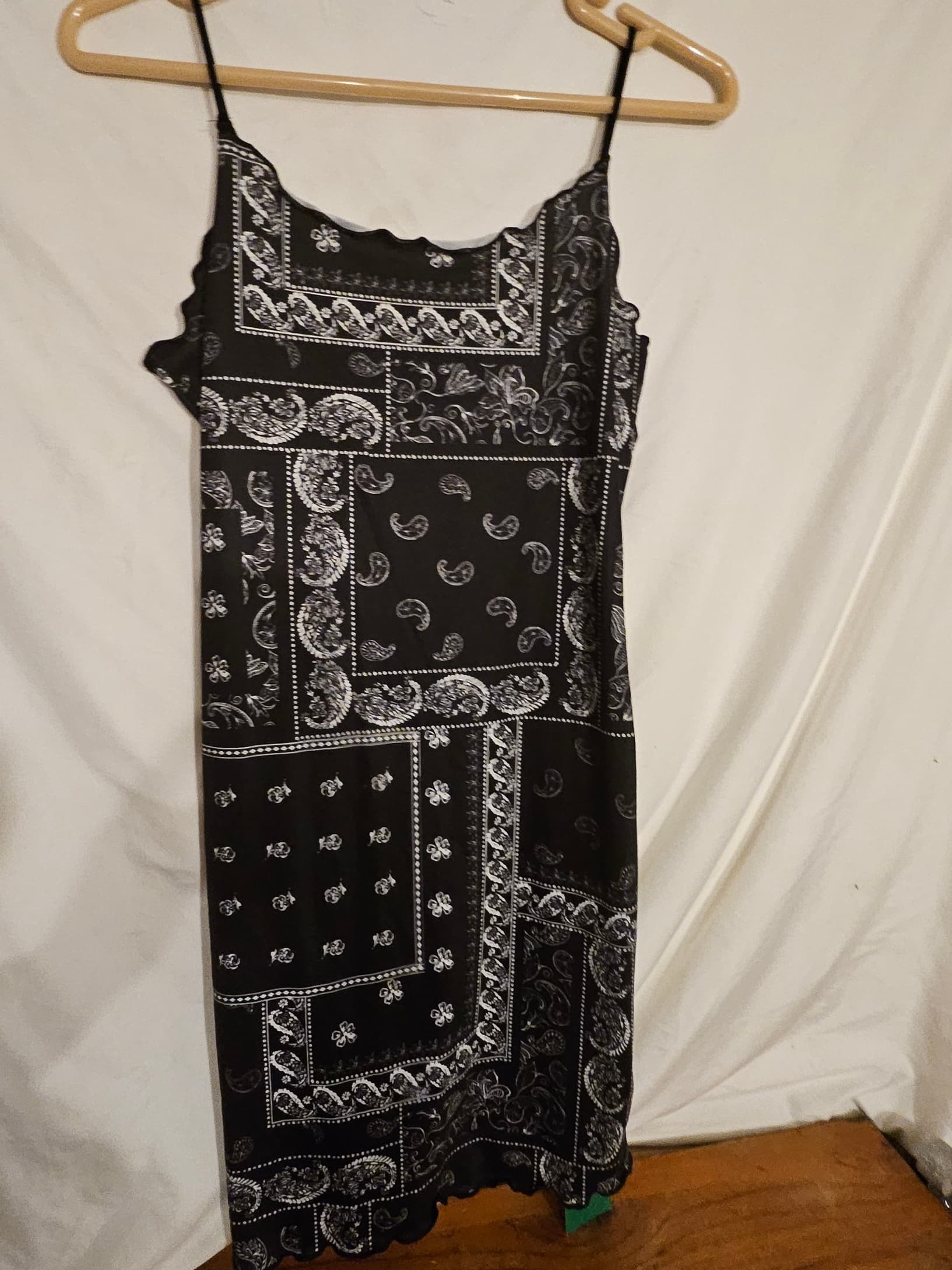 Black Bandana Print Slip Dress - Image 1