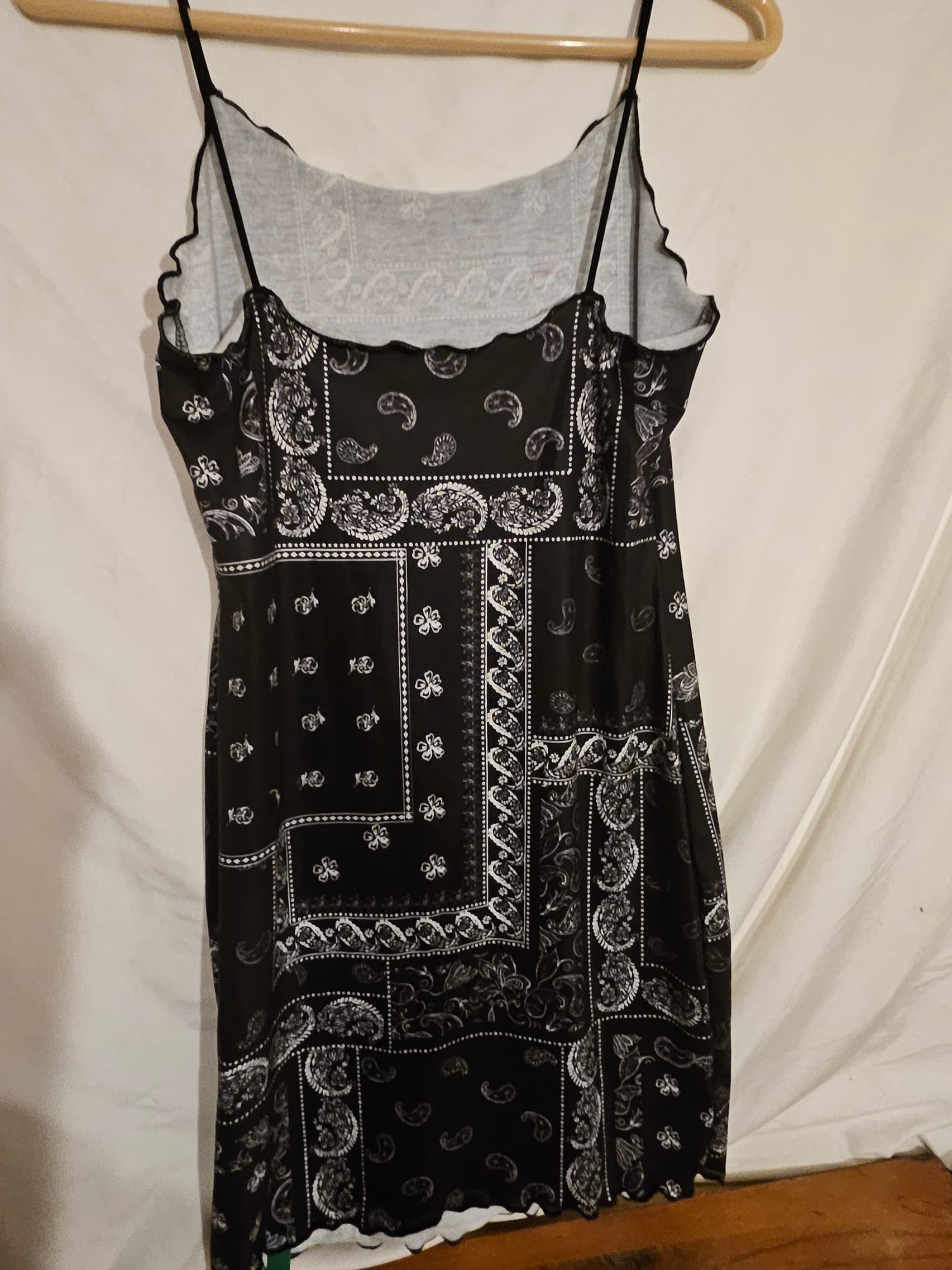 Black Bandana Print Slip Dress - Thumbnail 3