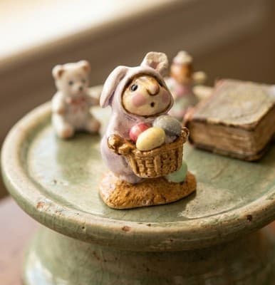 Wee Forest Folk Wee Bunny’s Basket Retired Easter Mouse Bunny Costume Figurine - Thumbnail 3