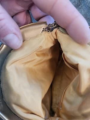 Vintage Whiting & Davis Gold Tone Metal Mesh Evening Bag Purse Chain Strap USA - Thumbnail 3