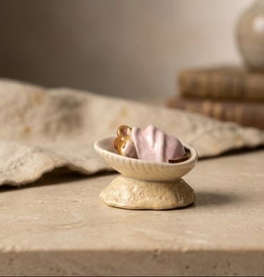 Wee Forest Folk M-289a Wee Sea Baby Mouse Pink Blanket Shell Miniature Figurine - Thumbnail 5