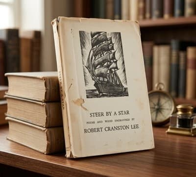 Steer By a Star Robert Cranston Lee Signed 1st Edition 1946 Wood Engravings DJ - Thumbnail 4