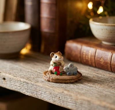 Wee Forest Folk FIRST CHRISTMAS M-093 1983 Retired William Petersen - Thumbnail 2