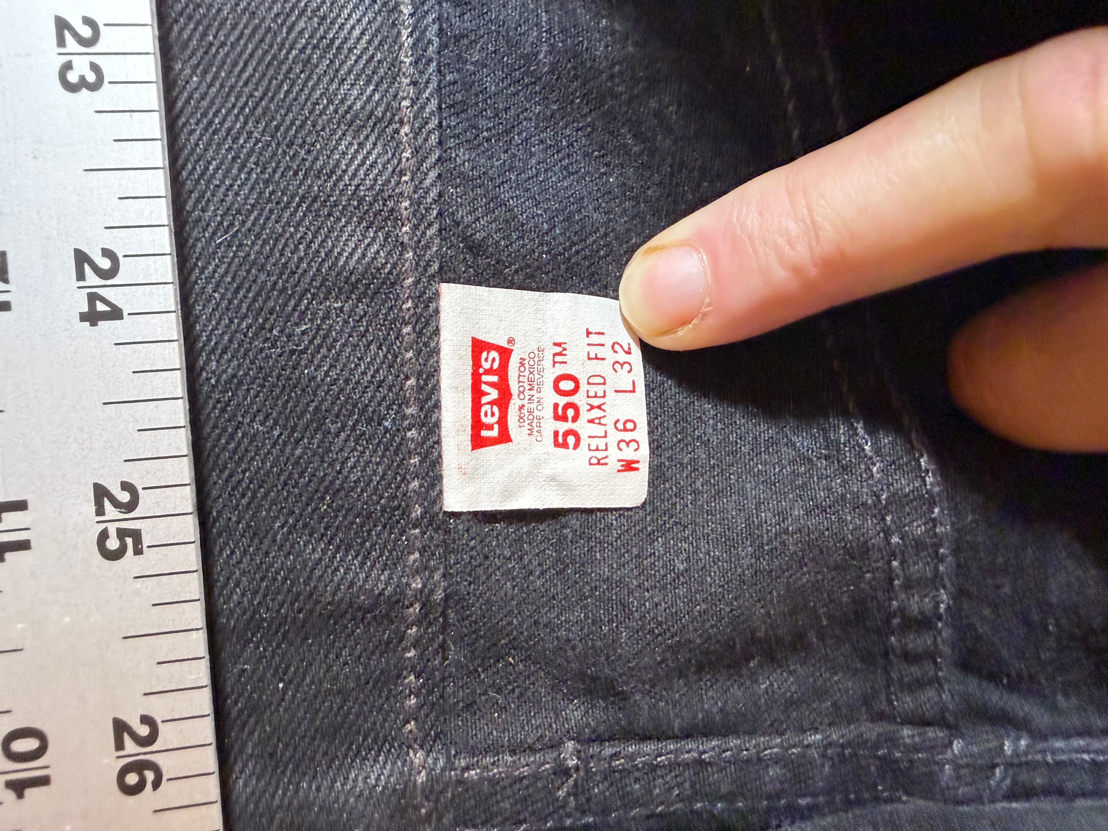 Vintage 1984 Levi's 550 Relaxed Fit Black Jeans Mens 36x32 Made in Mexico NWOT - Thumbnail 3