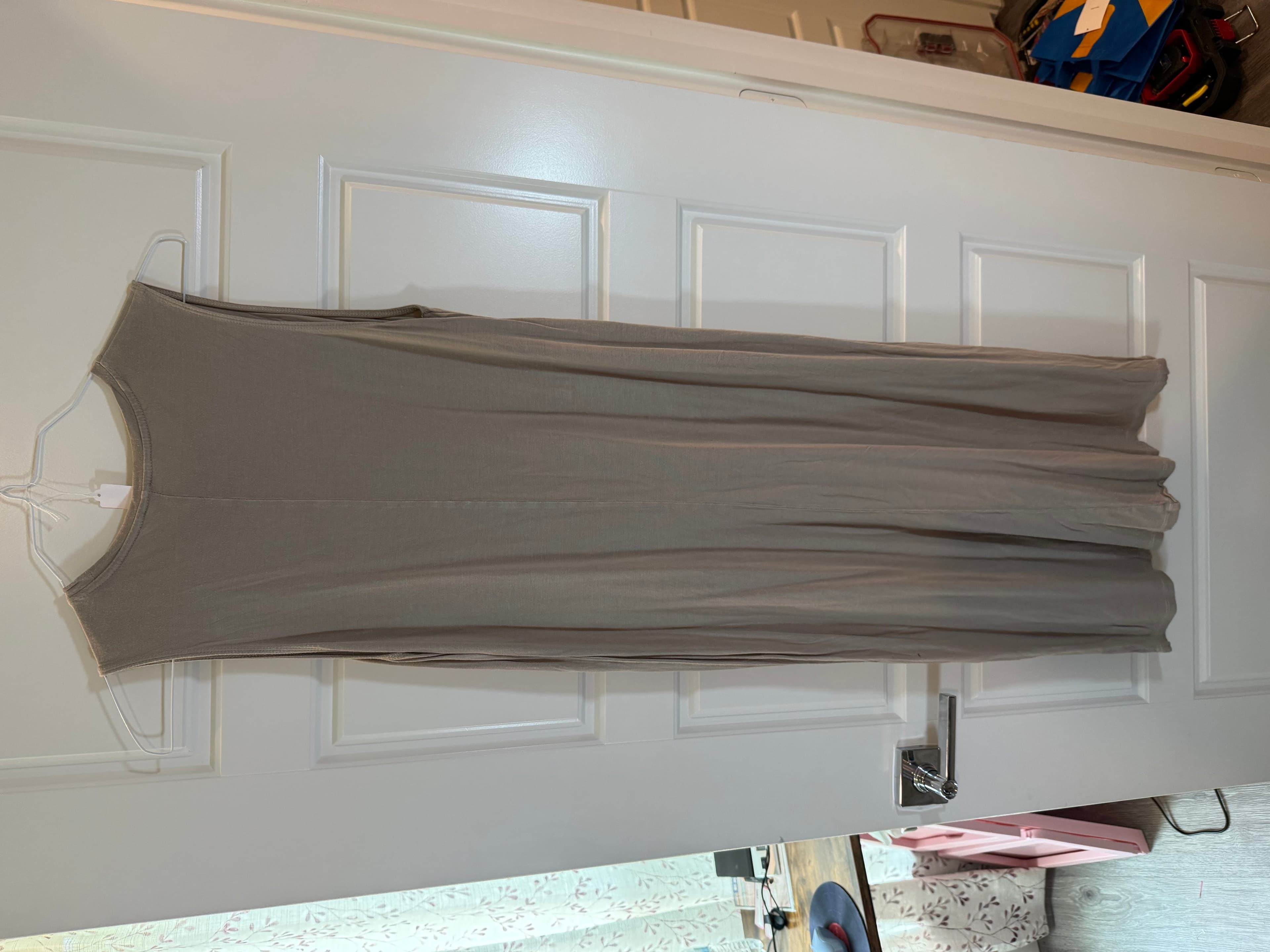H&M Sleeveless Maxi Dress Beige Size M - Thumbnail 3