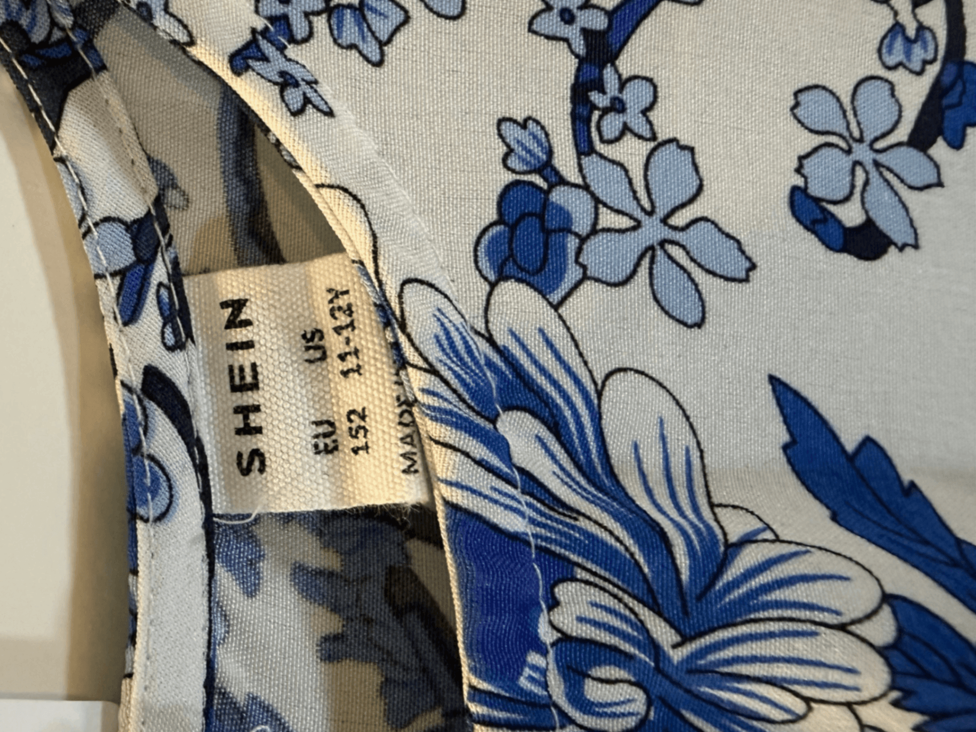 SHEIN Blue Floral Ruffle Dress Size S - Image 1