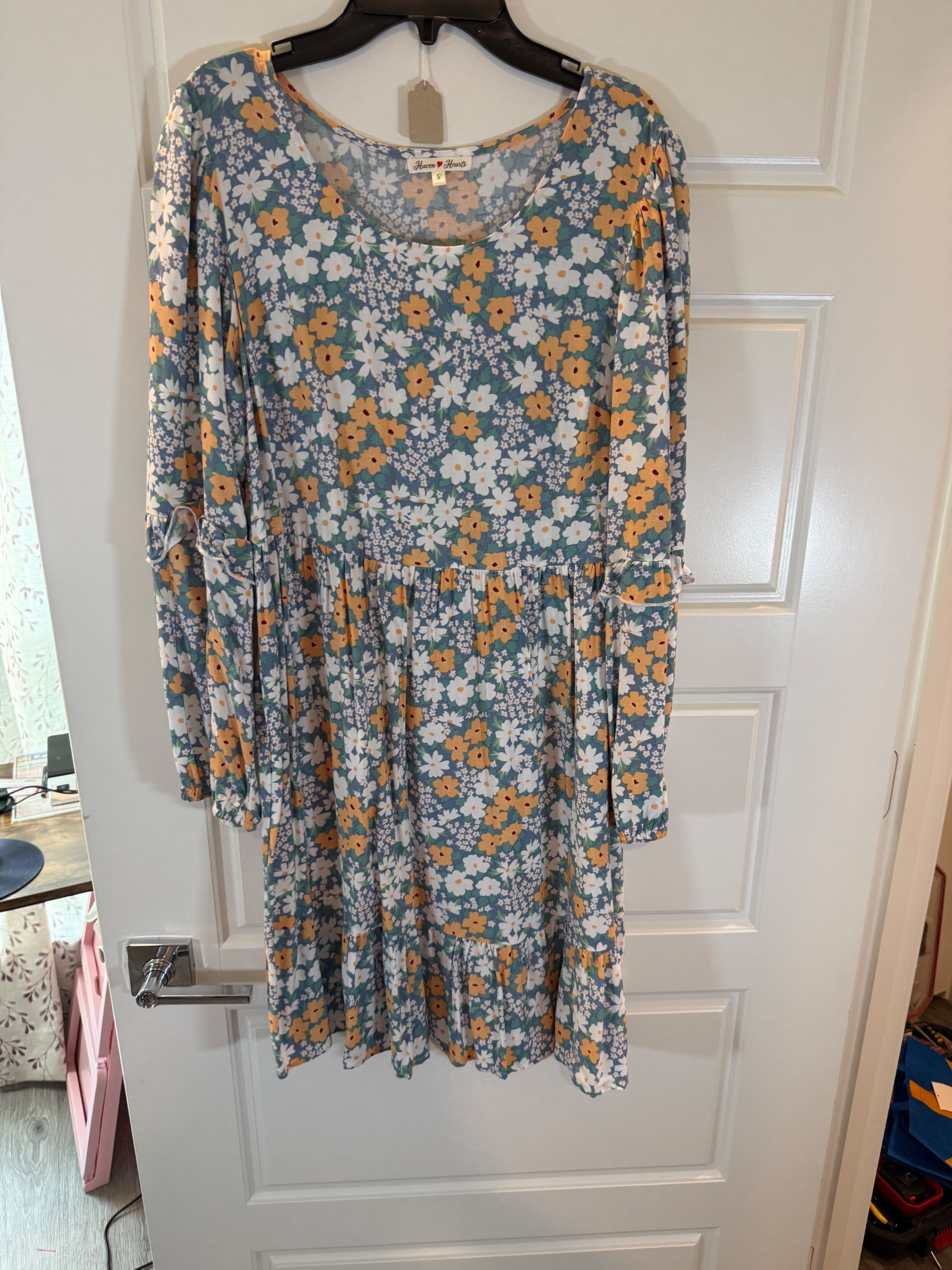 Haven Hearts Floral Long Sleeve Dress Size S - Thumbnail 3