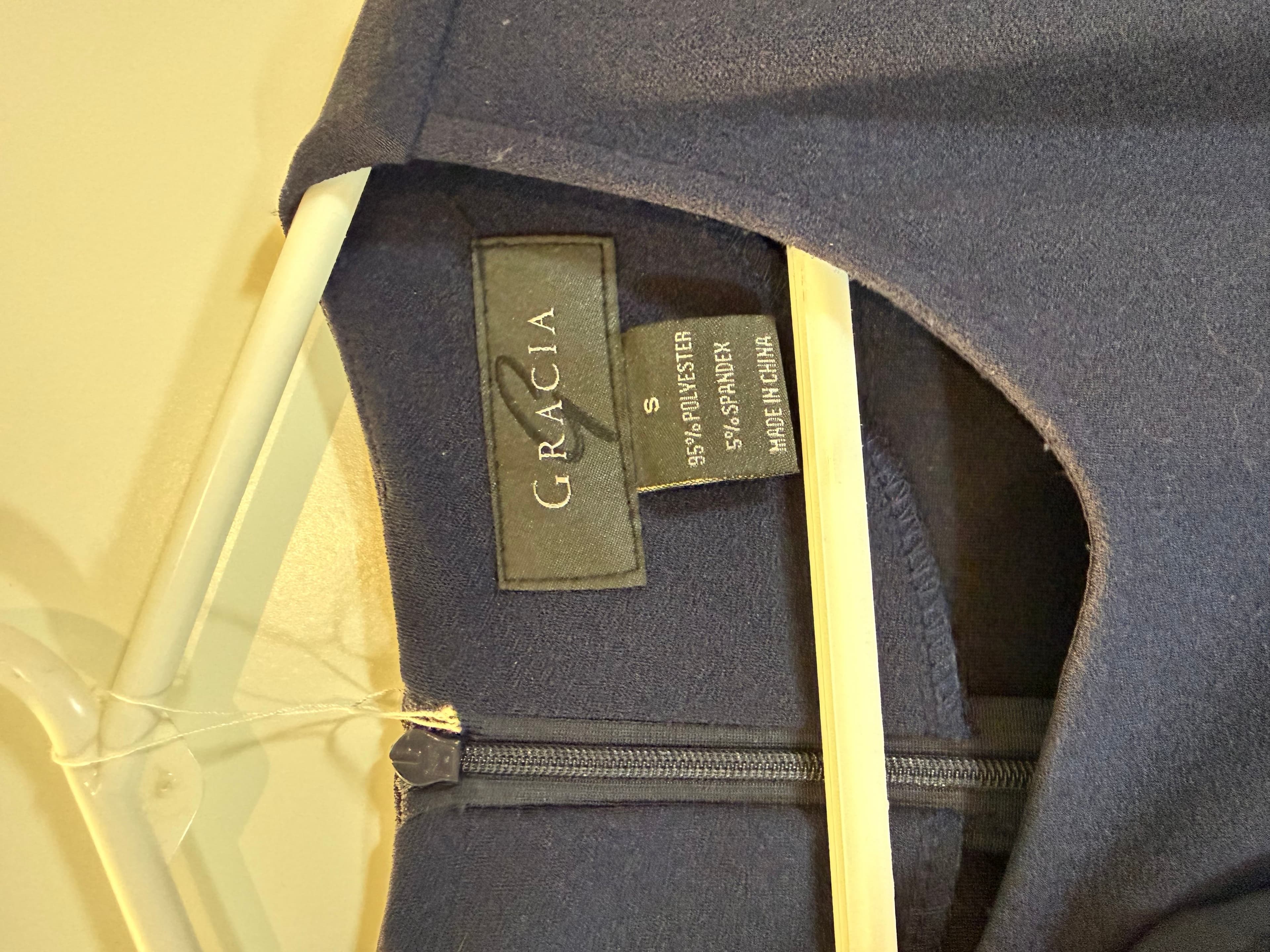 Gracia Navy Blue Fit and Flare Dress Size S - Thumbnail 2