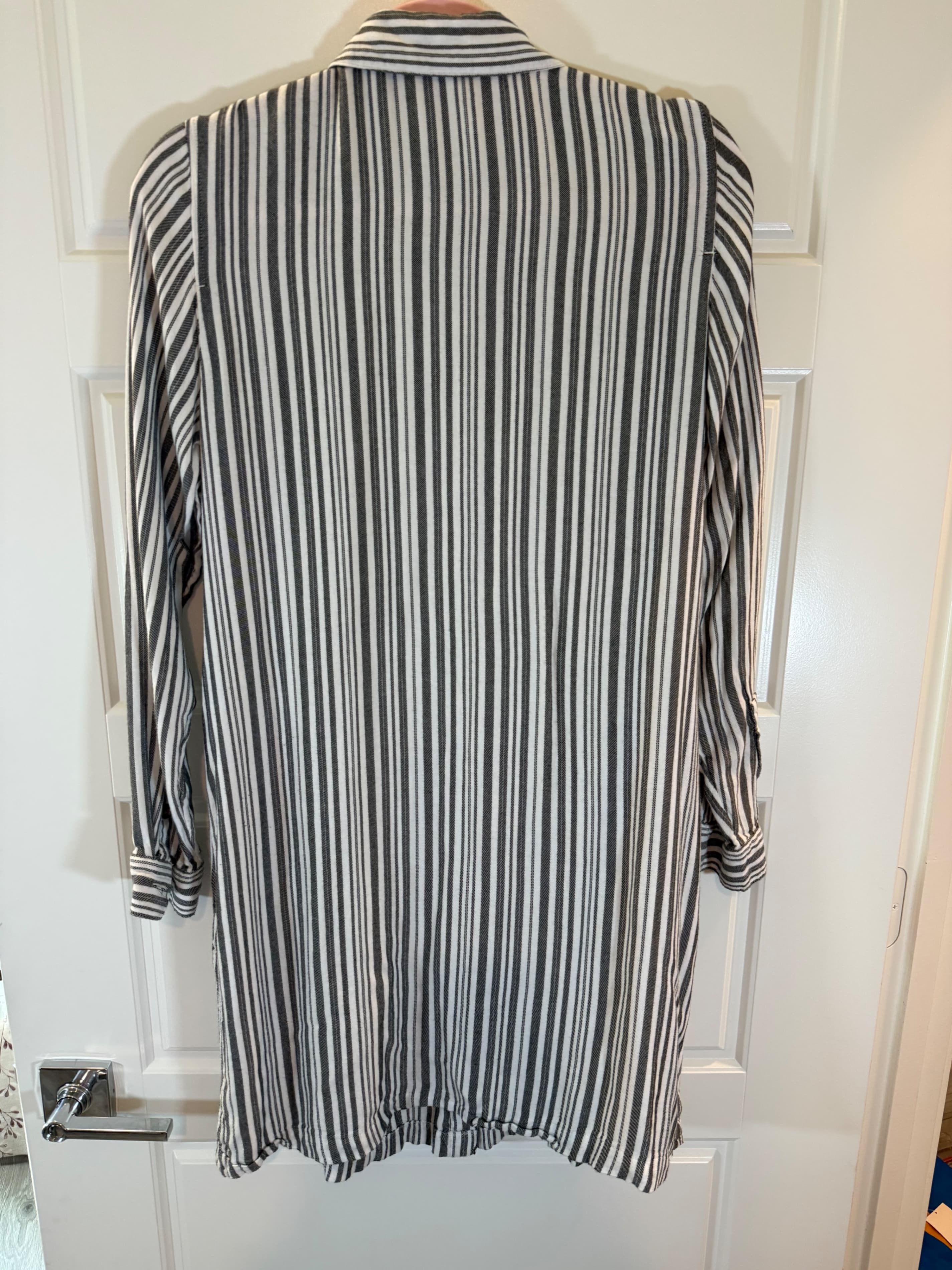 Topshop Striped Button-Down Shirt Dress - Thumbnail 2