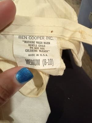 Ben Cooper Inc. Girls Medium (8-10) Ivory Cotton Short Sleeve Dress - Thumbnail 3