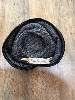 Mimi Sally Inc. New York Black Velvet Hat Size 6 3/4 Original Women's Vintage - Thumbnail 2