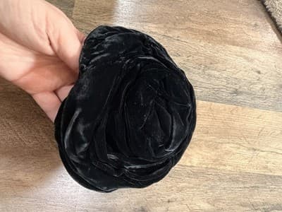 Mimi Sally Inc. New York Black Velvet Hat Size 6 3/4 Original Women's Vintage - Thumbnail 3