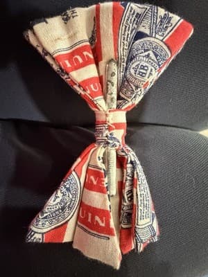 Budweiser Bow Tie Red White Blue Beer Print Vintage Collectible - Thumbnail 3