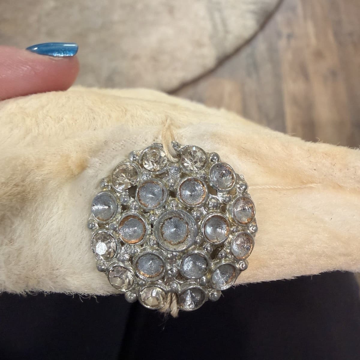 Wilshire Ivory Vintage Hat Rhinestone Accent Women's