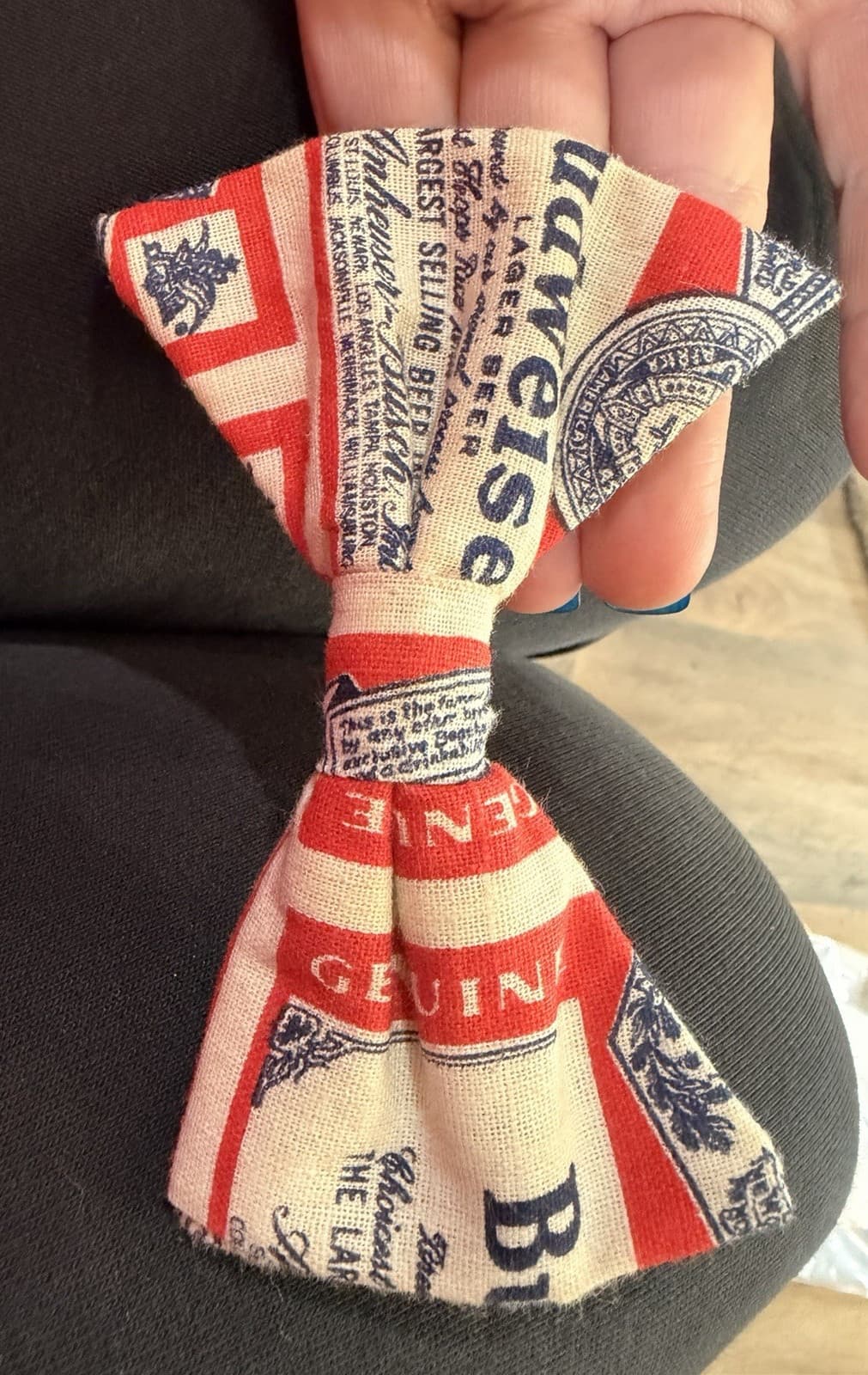 Budweiser Bow Tie Red White Blue Beer Print Vintage Collectible
