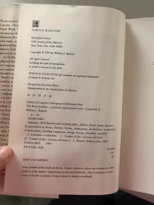 William J. Bennett The Book of Virtues Hardcover Simon & Schuster 1993 w/ Dust … - Thumbnail 2