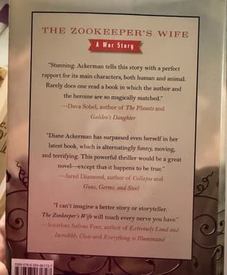 Diane Ackerman The Zookeeper's Wife: A War Story Hardcover 2007 Norton Illus - Thumbnail 3