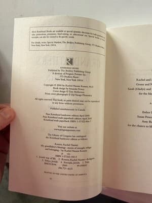 Rachel Naomi Remen My Grandfather's Blessings PB 1st Ed 2000 Riverhead Jewish - Thumbnail 2