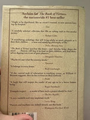 William J. Bennett The Book of Virtues Hardcover Simon & Schuster 1993 w/ Dust … - Thumbnail 3