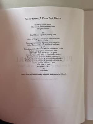 Andrea Warren Pioneer Girl True Story Prairie PB 1st Neb Ed 2009 Univ Neb Press - Thumbnail 2