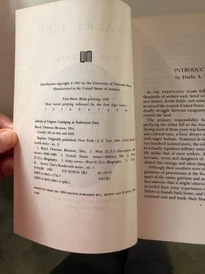 Mrs. Orsemus B. Boyd Cavalry Life in Tent & Field PB Reprint 1982 Univ Neb Press - Thumbnail 2