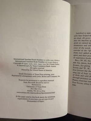 J. Frank Dobie Tales of Old-Time Texas Mass Market Univ Texas Press 1984 Reprint - Thumbnail 2