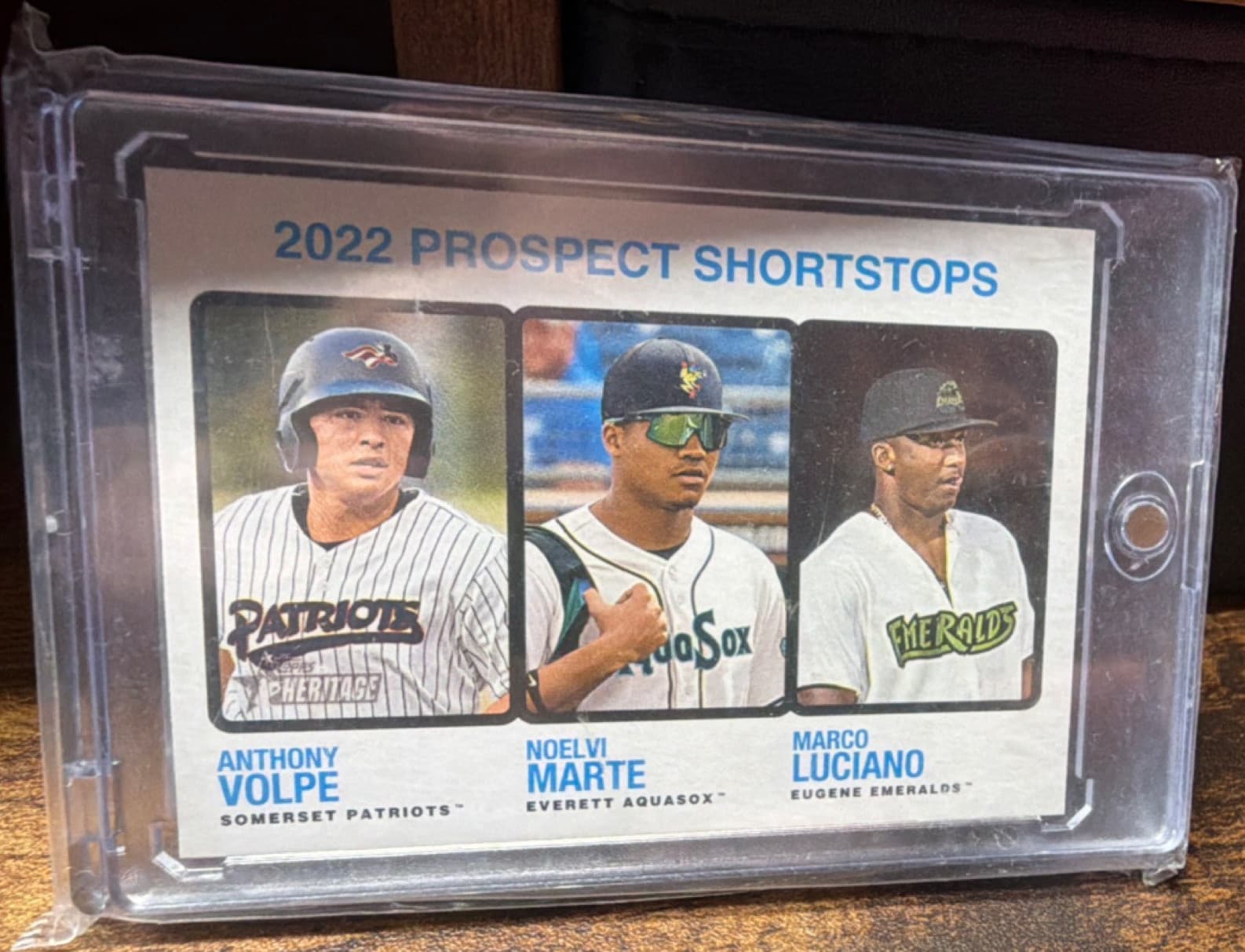 Topps 2022 Heritage Minor League Prospect Stars #185 Volpe Marte Luciano