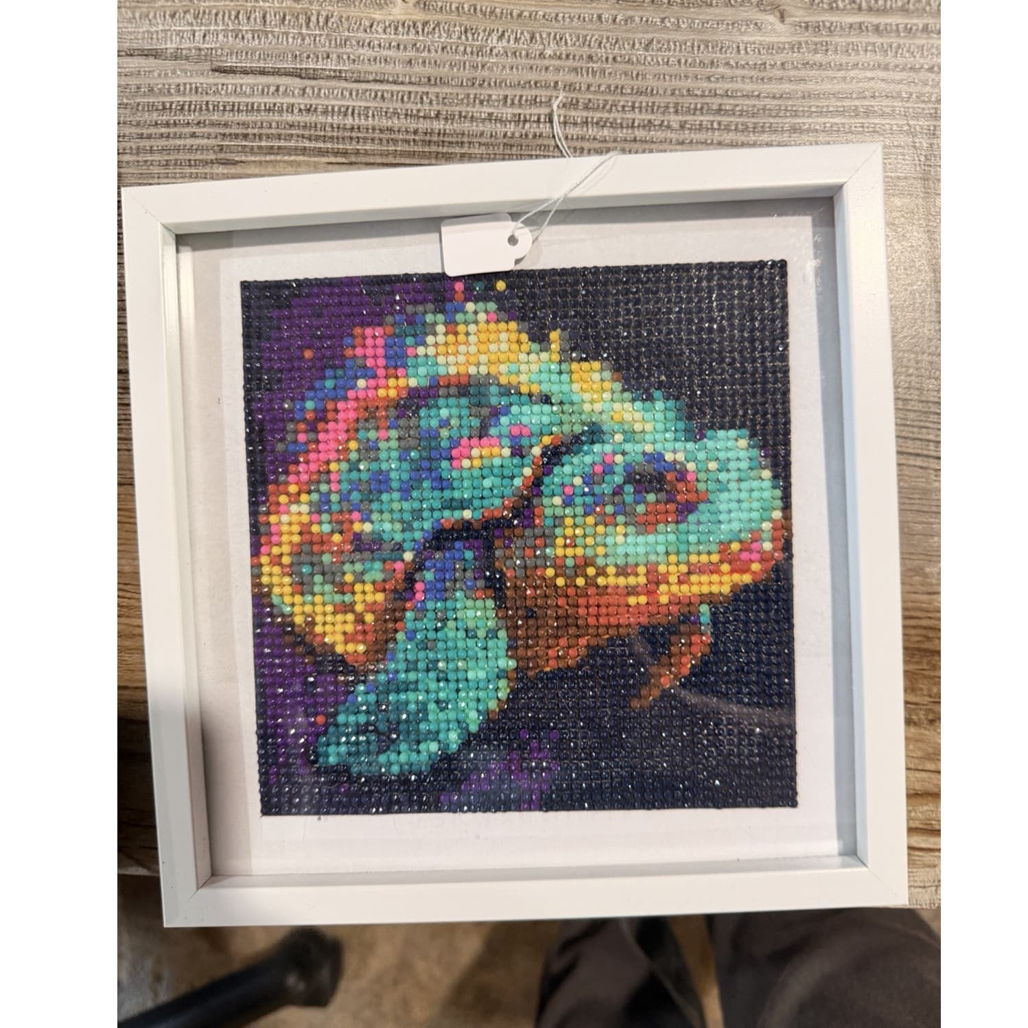 Small- Handmade Handcrafted Framed Fish Wall Hanging Multicolor Art Decor