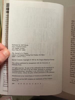 Osborne Russell Journal of a Trapper Hardcover MJF Books History Rocky Mountains - Thumbnail 2