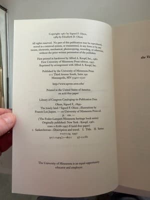 Sigurd F. Olson The Lonely Land Univ of Minnesota Press 1997 Illus Jaques - Thumbnail 2