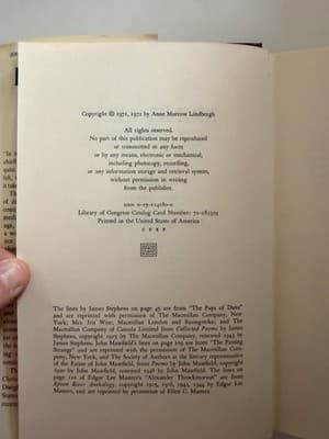 Anne Morrow Lindbergh Bring Me a Unicorn Hardcover Harcourt 1972 w/ Dust Jacket - Thumbnail 2