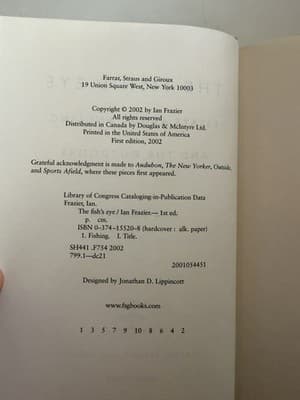 Ian Frazier The Fish's Eye Hardcover 1st Ed Farrar Straus Giroux 2002 w/ Dust J… - Thumbnail 2