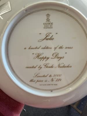 Kaiser Collector Plate Julie Happy Days Limited Edition Porcelain W. Germany - Thumbnail 3