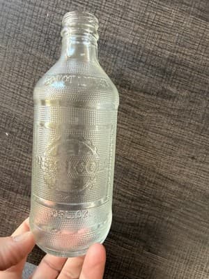 Vintage Pepsi-Cola Embossed Glass Bottle - Thumbnail 3