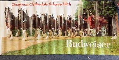 Budweiser Champion Clydesdale 8-horse Hitch Breweriana Collectible Bar Poster - Thumbnail 3