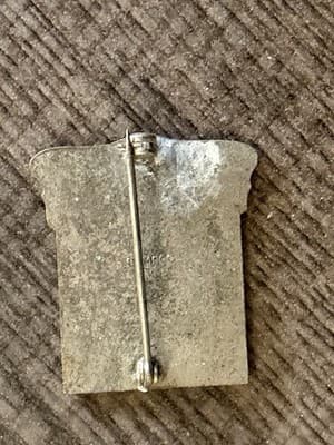 "For Freedom" Shield Pin-Back Lapel Pin Blue & Silver with Star - Thumbnail 2