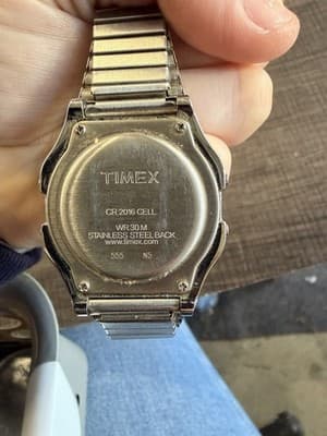 Timex Indiglo Digital Quartz Stainless Steel Silver Wristwatch - Thumbnail 2
