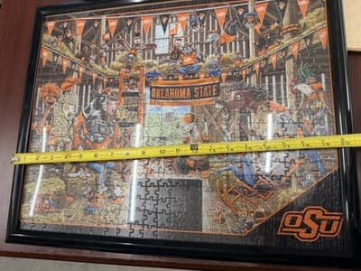 Oklahoma State Cowboys Framed Multicolor Puzzle 16x12 NCAA College Souvenir - Thumbnail 4