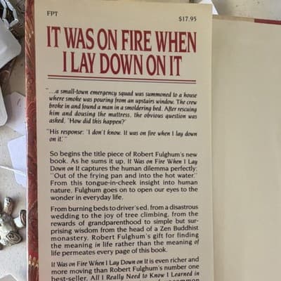 Robert Fulghum It Was on Fire When I Lay Down on It Hardcover 1st Ed 1989 w/ Du… - Thumbnail 2