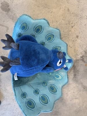 Blue Teal Glittery Detailed Peacock Bird 20 X 32 Jumbo Stuffed Animal Plush - Thumbnail 3