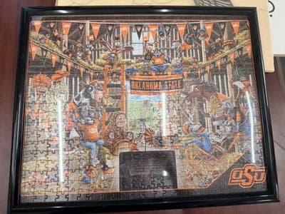 Oklahoma State Cowboys Framed Multicolor Puzzle 16x12 NCAA College Souvenir - Thumbnail 3